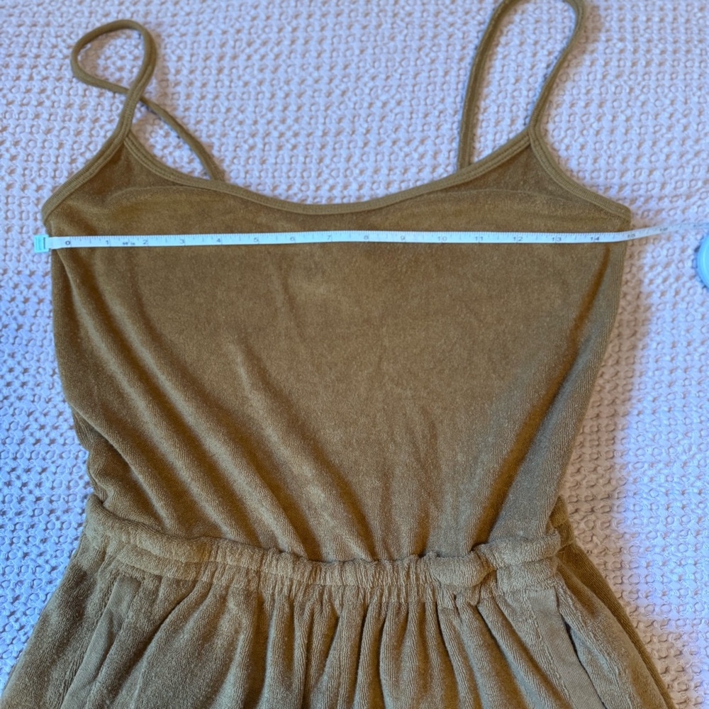 Aerie OFFLINE Terrycloth Wide Leg Jumpsuit in Golden Brown, Size S - Picture 11 of 15